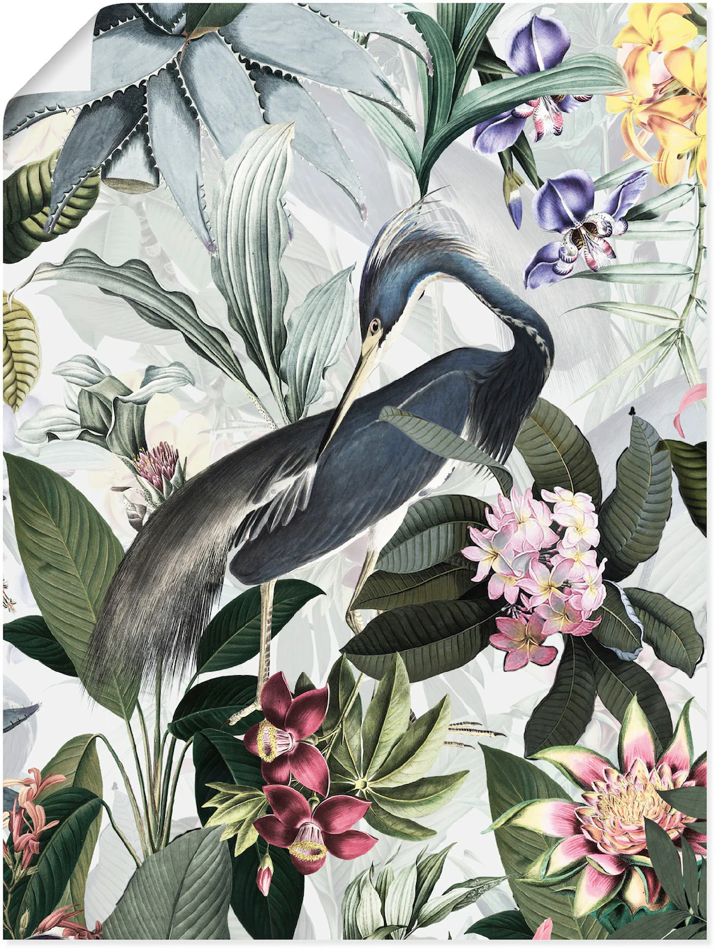 Artland Wandbild "Vintage Kranich", Vogelbilder, (1 St.), als Alubild, Outd günstig online kaufen
