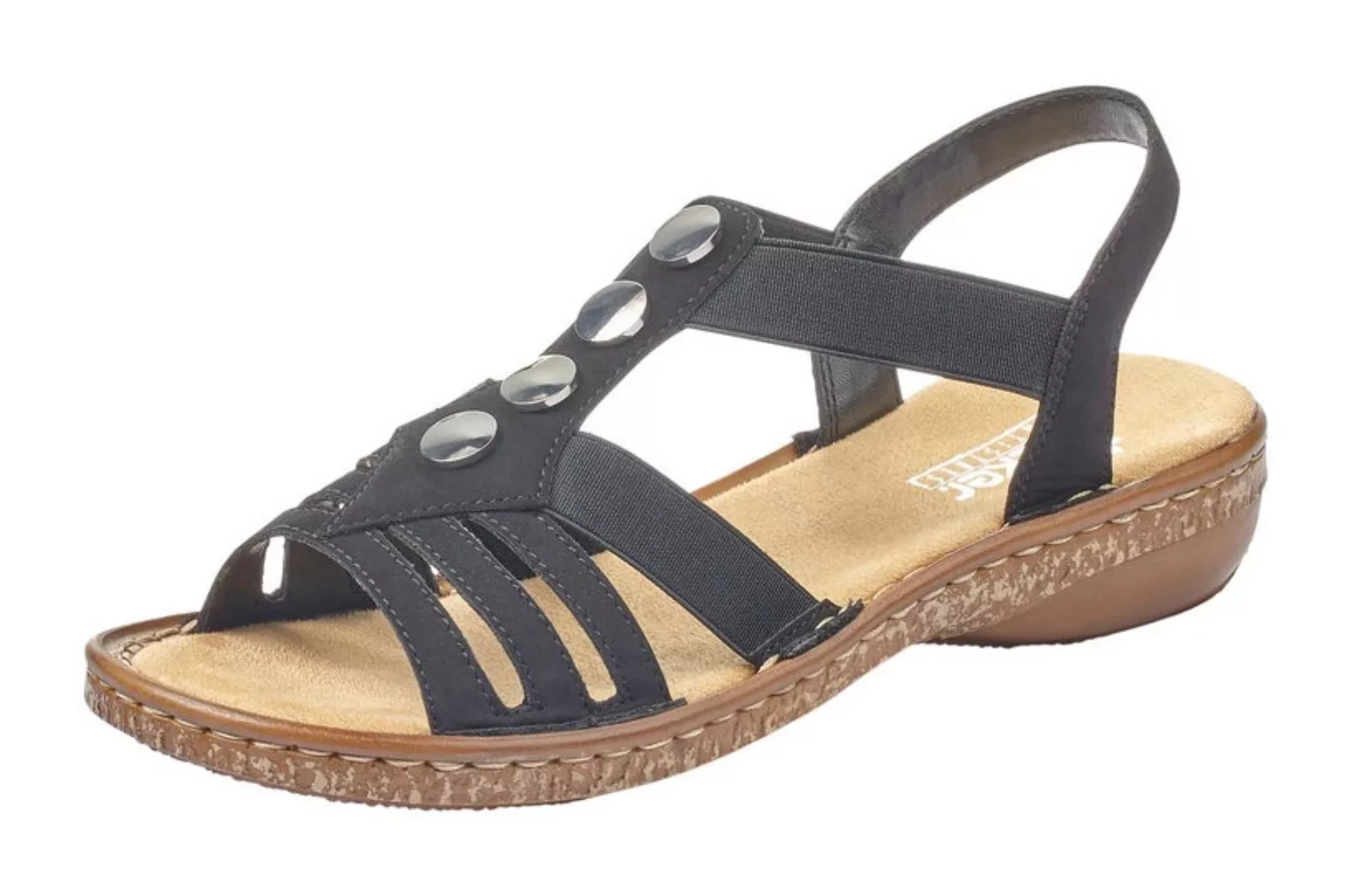 Rieker Sandale, Sommerschuh, Sandalette, Keilabsatz, mit Schmuckelementen v günstig online kaufen