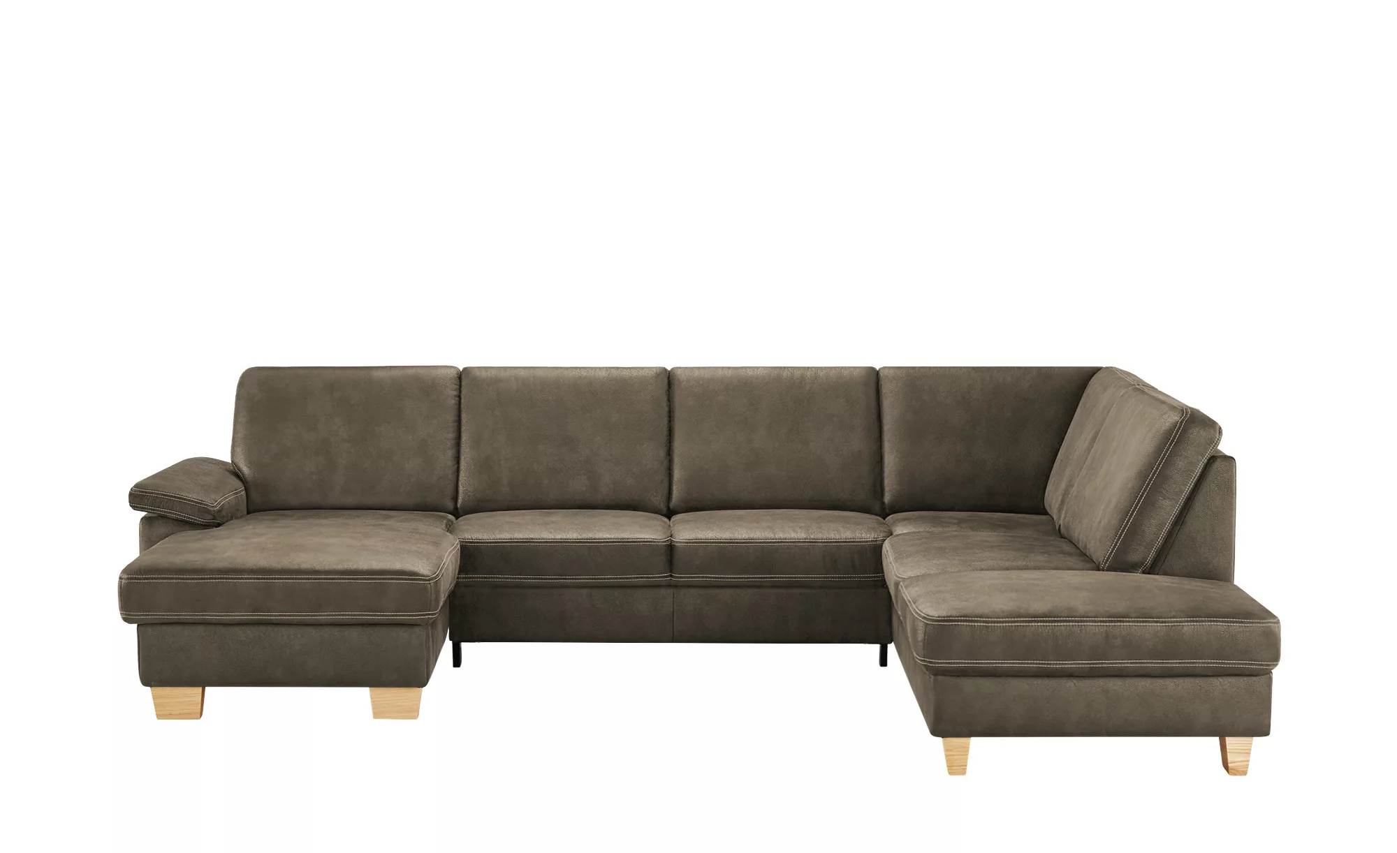 meinSofa Wohnlandschaft  Samu - grau - 90 cm - Polstermöbel > Sofas > Leder günstig online kaufen