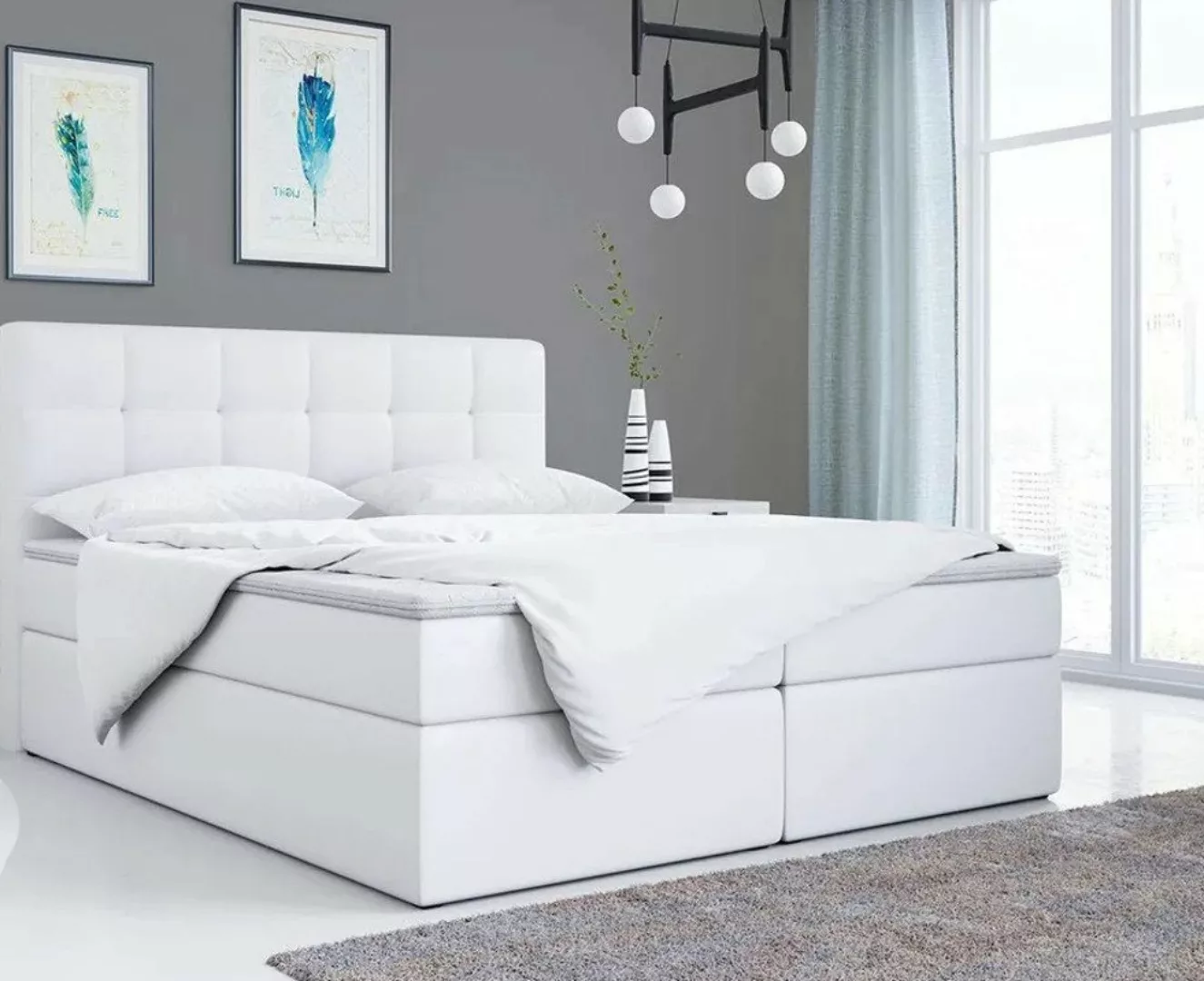 DB-Möbel Boxspringbett Doppelbett Kunstlederbett mit Bettkasten "VillaHaus" günstig online kaufen