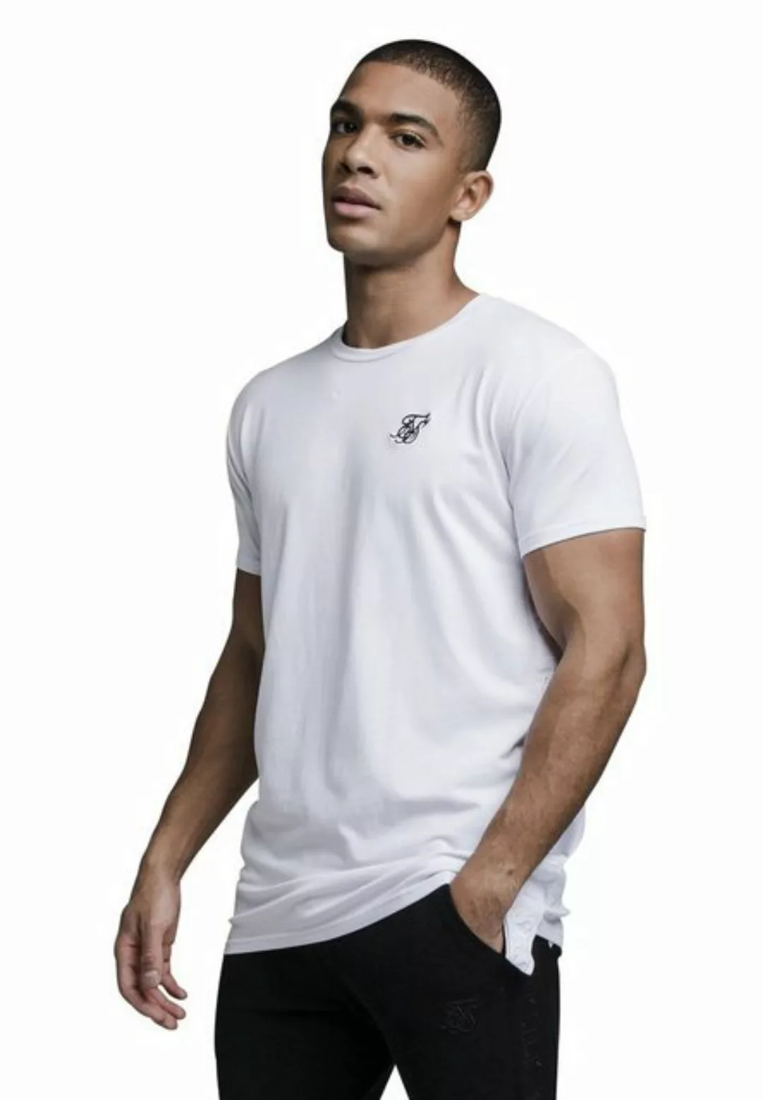 Siksilk T-Shirt SikSilk Herren T-Shirt S/S EMBROIDERED TAPE TEE SS-19130 Wh günstig online kaufen