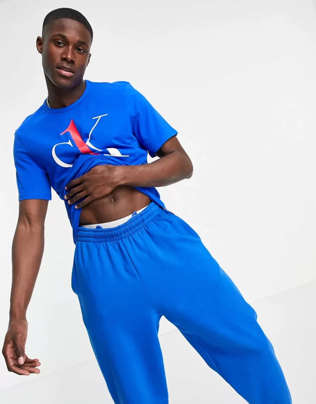 Calvin Klein Underwear Crew T-shirt XL Kettle Blue W / Bright Mulberry günstig online kaufen