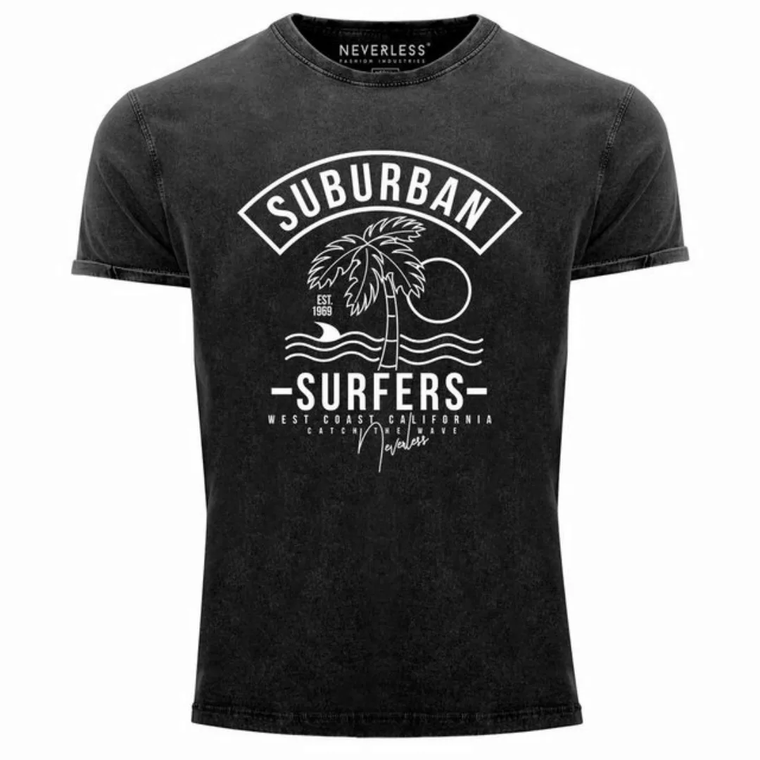 Neverless Print-Shirt Neverless® Herren T-Shirt Vintage Shirt Printshirt Su günstig online kaufen