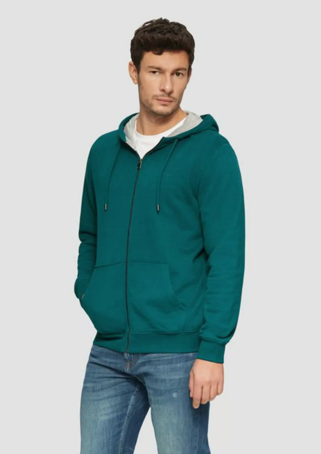 s.Oliver Allwetterjacke Sweatshirt-Jacke mit Kapuze und Logo Artwork günstig online kaufen