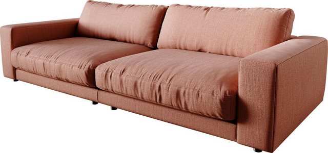 DELIFE Big-Sofa Cubico, Flachgewebe Orange 290x120 cm Big-Sofa günstig online kaufen