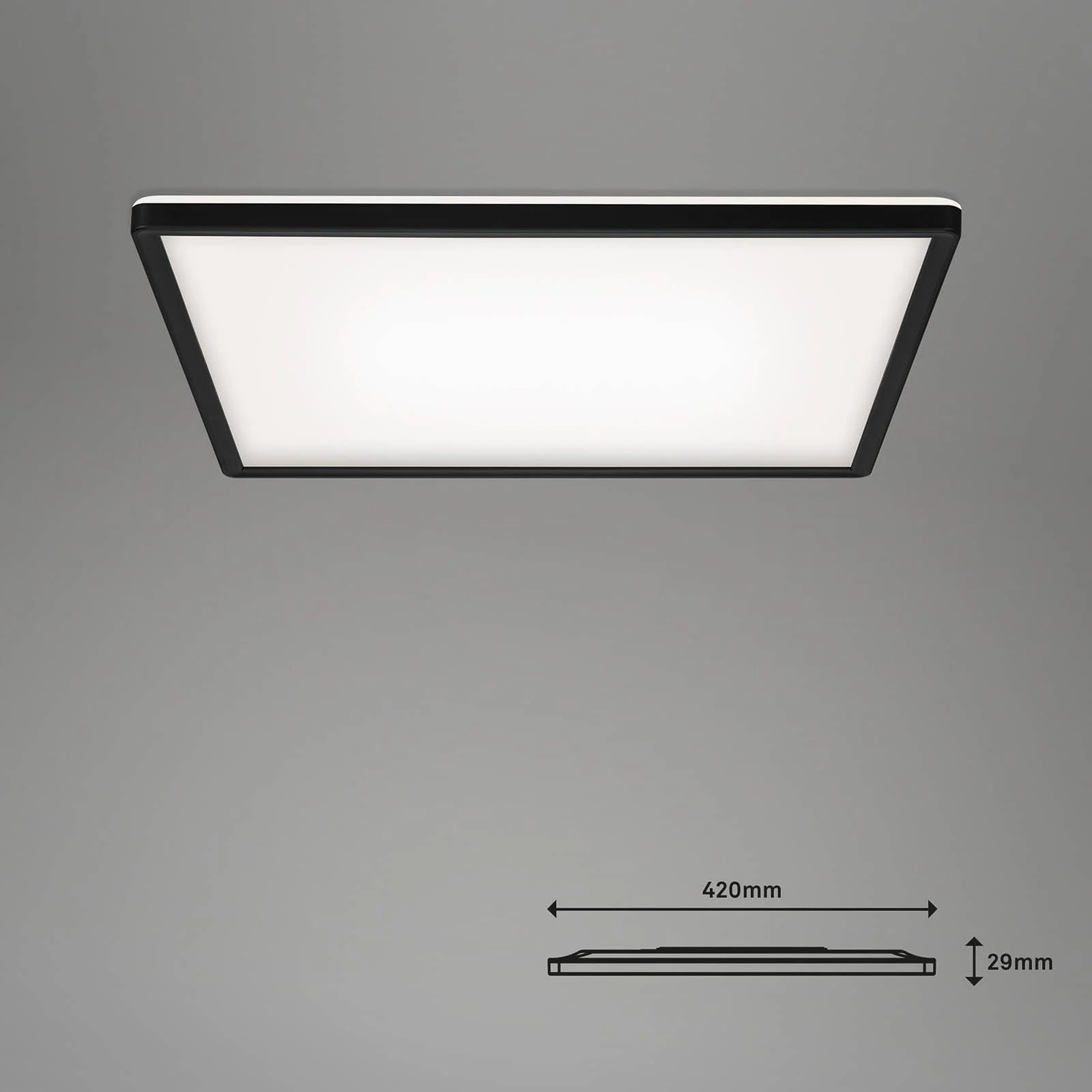 LED-Deckenlampe Slim smart schwarz dim CCT 42x42cm günstig online kaufen