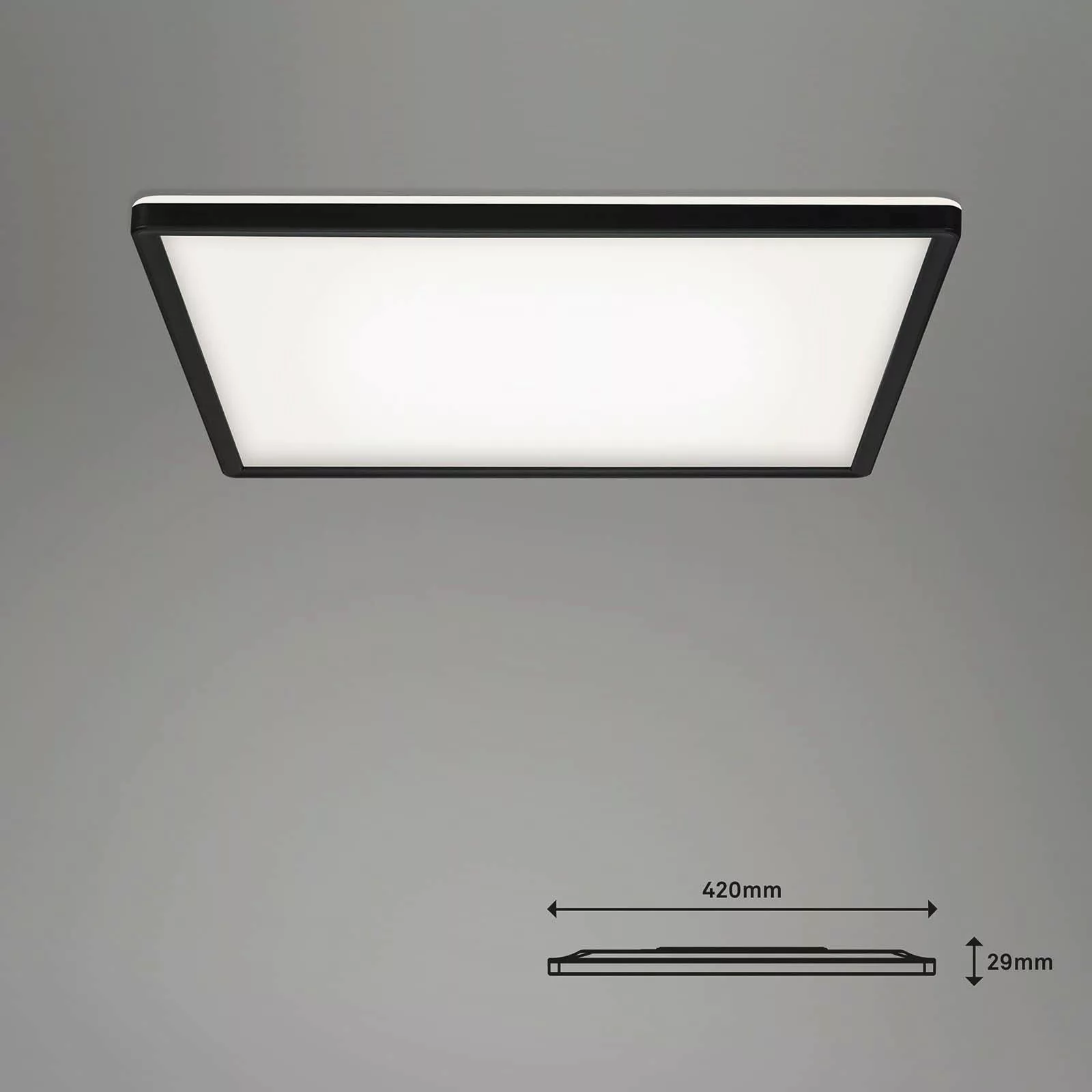 LED-Deckenlampe Slim smart schwarz dim CCT 42x42cm günstig online kaufen