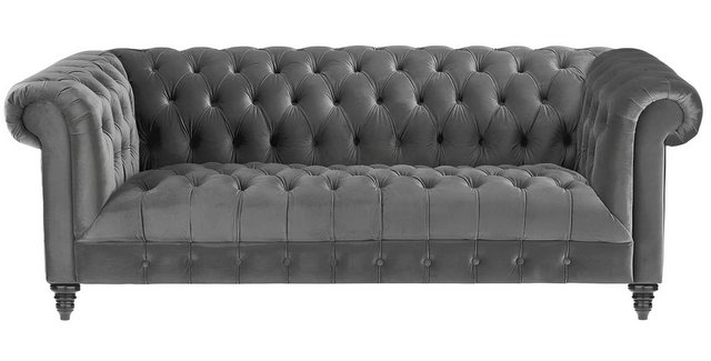 Xlmoebel Sofa Neue kreative graue Drei-Sitzer Stoff-Sofa im Chesterfield-De günstig online kaufen