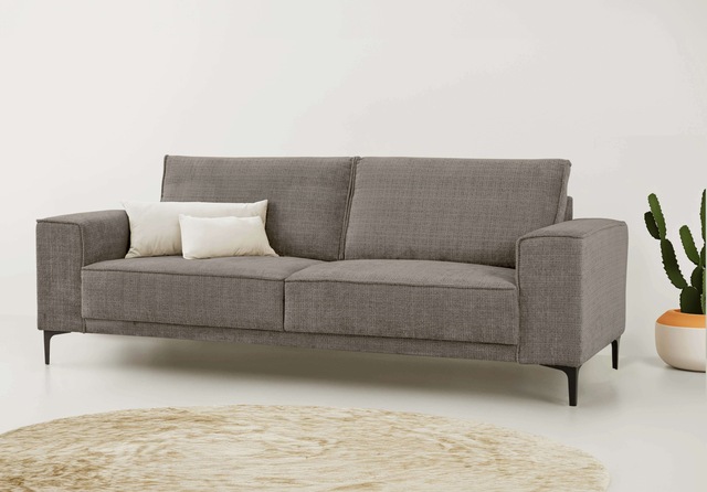 Places of Style 3-Sitzer »3er Sofa Oland, Struktur, Flachgewebe, Luxus-Micr günstig online kaufen