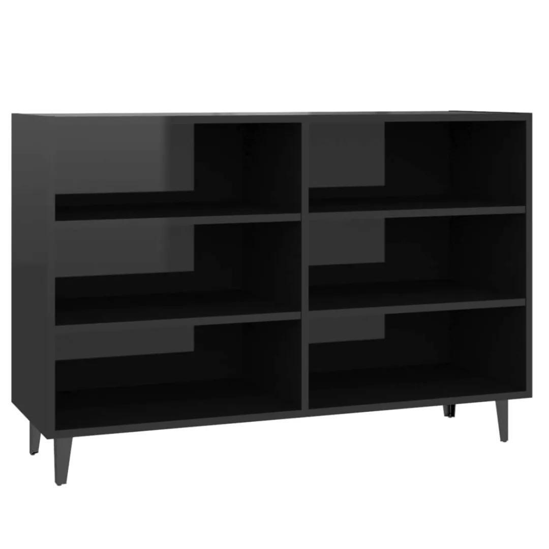 Sideboard Hochglanz-schwarz 103,5x35x70 Cm Spanplatte günstig online kaufen