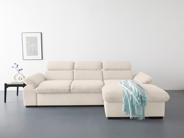 COTTA Ecksofa »Lola L-Form mit Kopfteilfunktion & Hocker«, (Set, mit Hocker günstig online kaufen