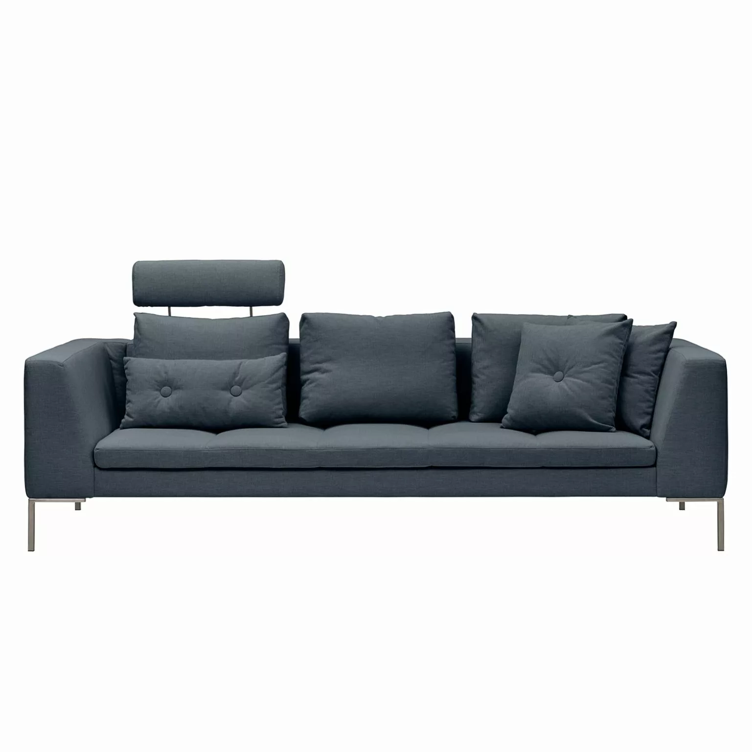 home24 Studio Copenhagen Sofa Madison 3-Sitzer Grau Webstoff 238x66x105 cm günstig online kaufen