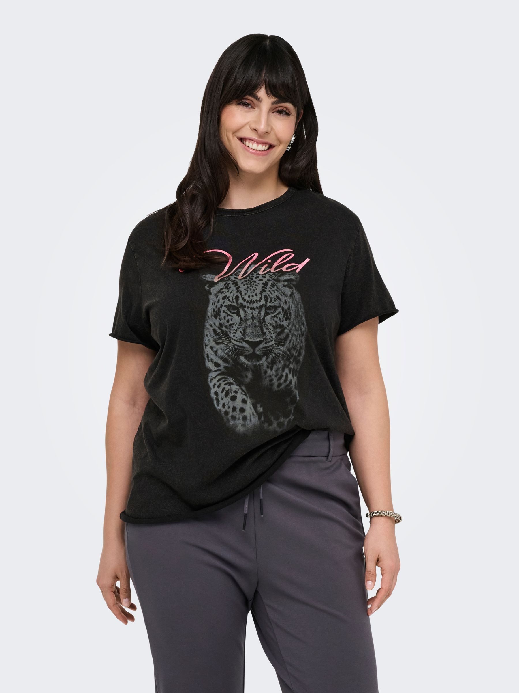 ONLY CARMAKOMA T-Shirt Rundhals Kurzarm Print günstig online kaufen