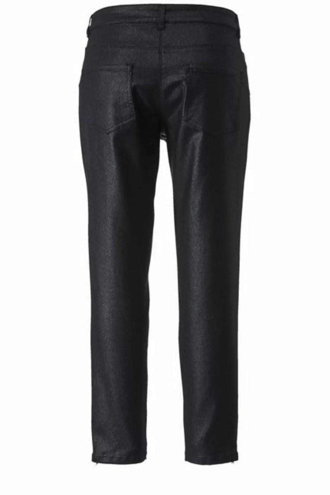 Angel of Style 5-Pocket-Jeans 7/8-Hose Slim Fit Lederoptik Saumzipper günstig online kaufen