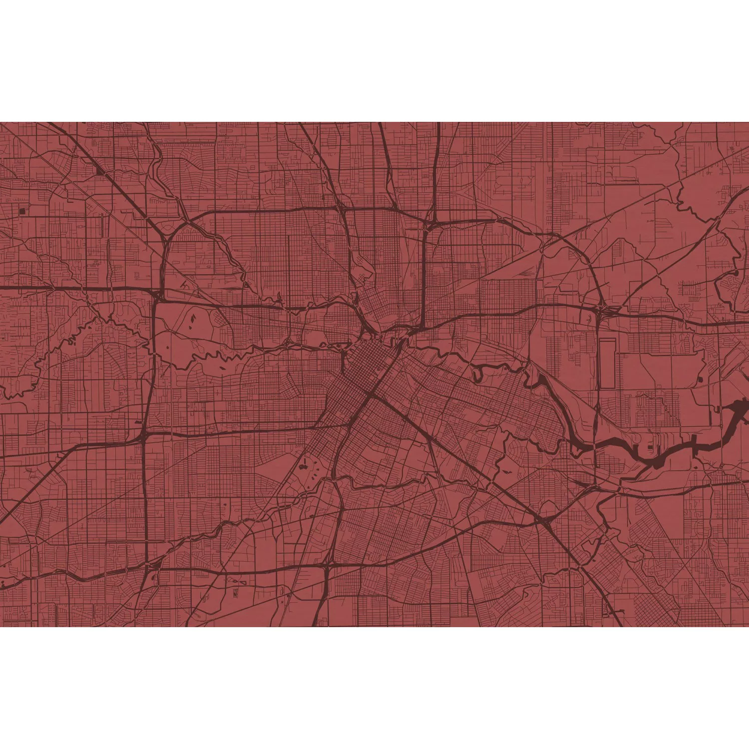 Fototapete Stadtkarte Metropole Rot Schwarz 4,00 m x 2,70 m FSC® günstig online kaufen