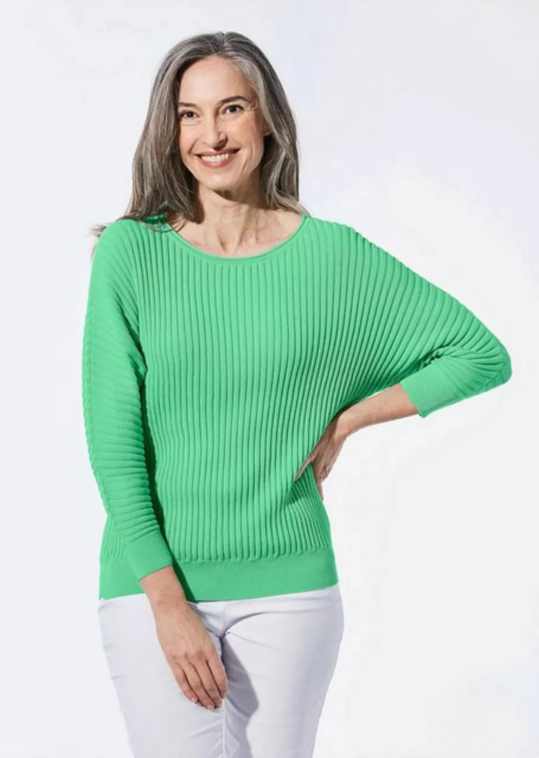 GOLDNER Strickpullover Kurzgröße: Pullover mit Fledermausärmeln günstig online kaufen