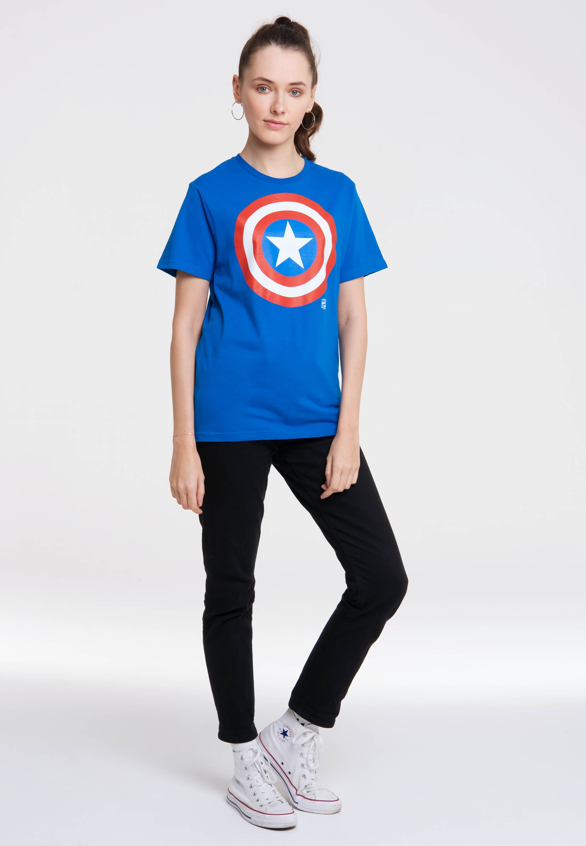 LOGOSHIRT T-Shirt "Marvel Comics", mit Captain America-Logo günstig online kaufen