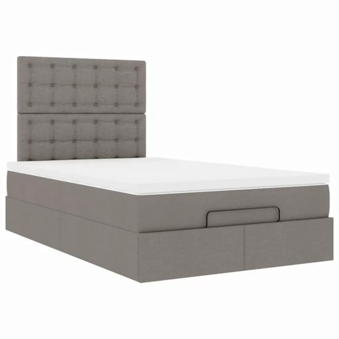 vidaXL Bett Ottoman-Bett mit Matratze Taupe 120x190 cm Stoff günstig online kaufen