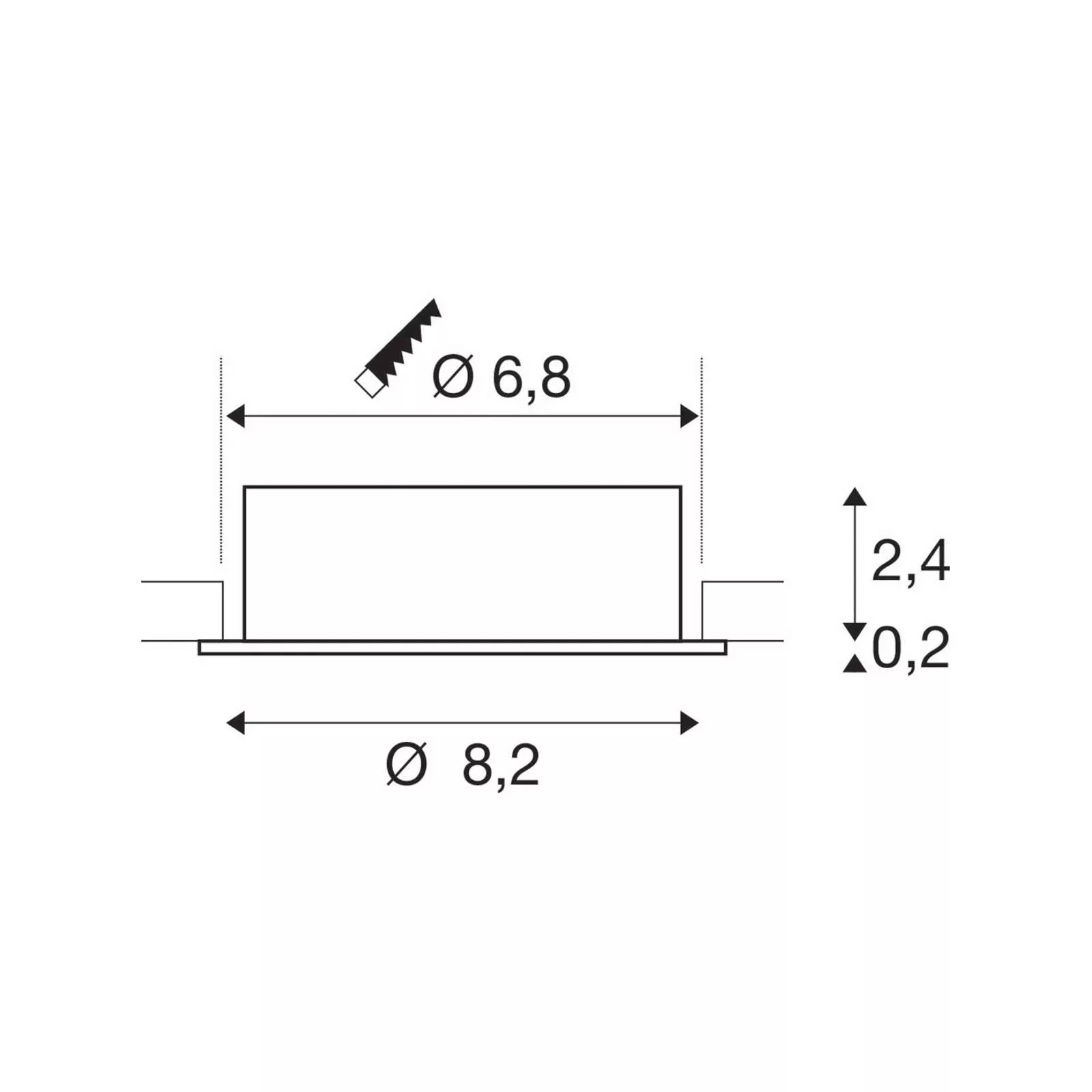 SLV Deckeneinbaulampe New Tria, weiß, Aluminium, Ø 8,2 cm günstig online kaufen