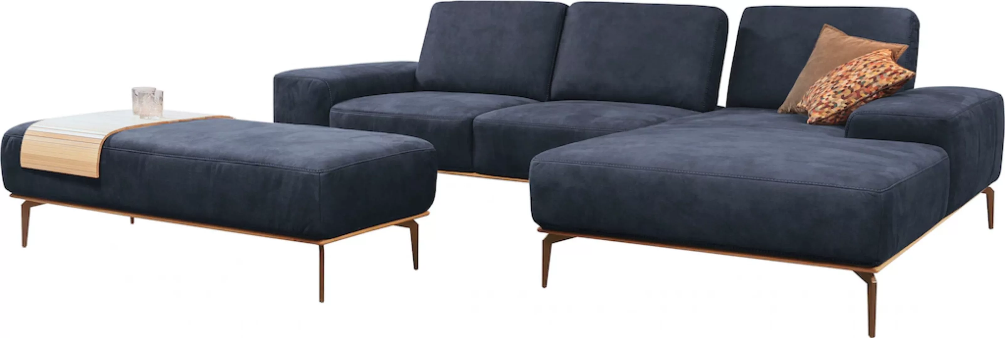 W.SCHILLIG Ecksofa run, mit Holzsockel, Füße in Bronze pulverbeschichtet, B günstig online kaufen