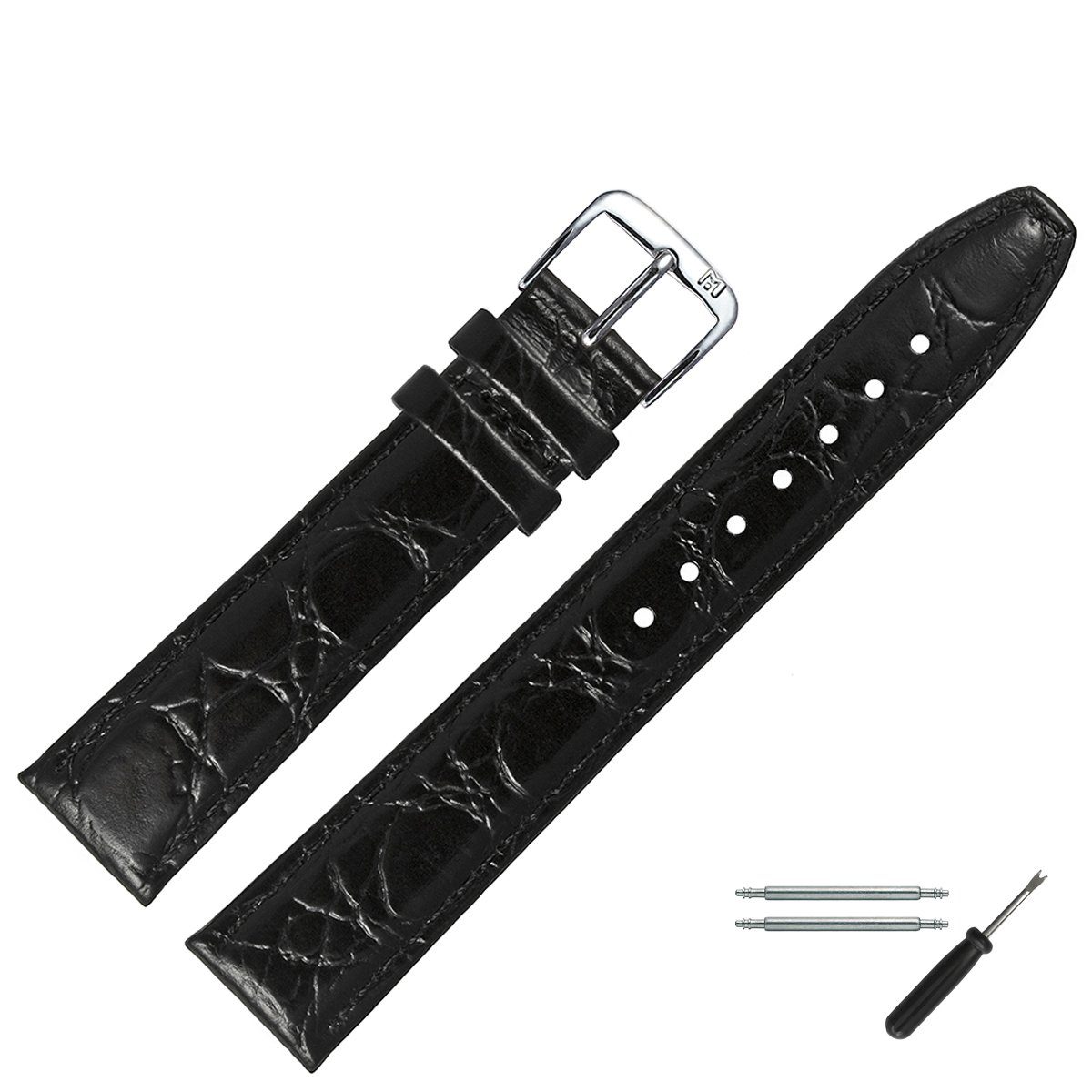 MARBURGER Uhrenarmband 12mm Leder Kroko (Caiman) günstig online kaufen