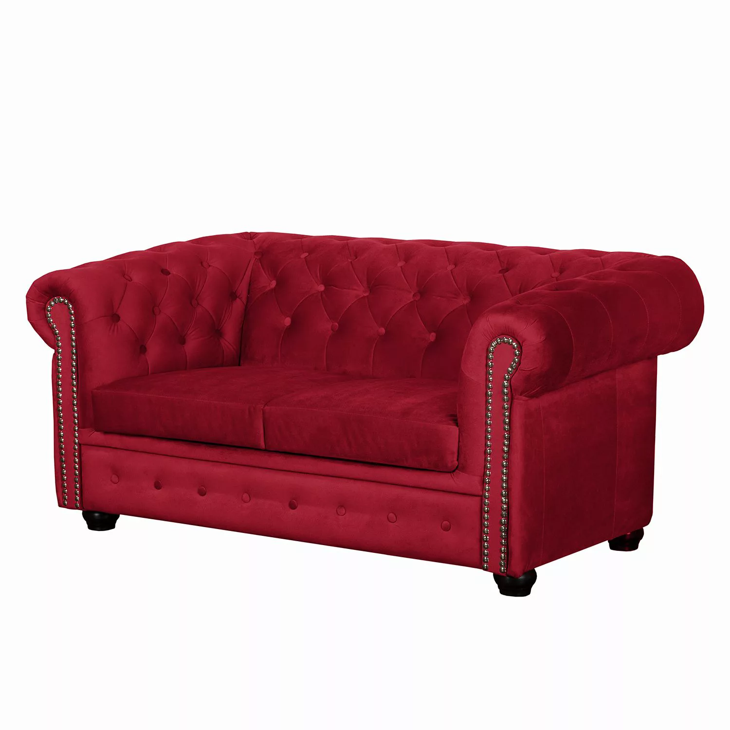home24 Jack & Alice Sofa Torquay II 2-Sitzer Rot Microfaser 157x72x88 cm günstig online kaufen