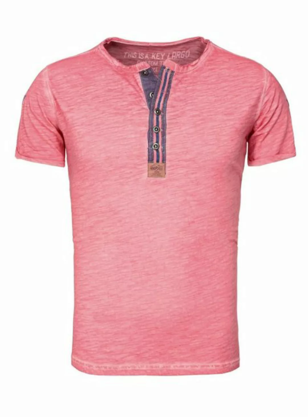 Key Largo T-Shirt für Herren Arena button vintage Look MT00023 mit Knopflei günstig online kaufen