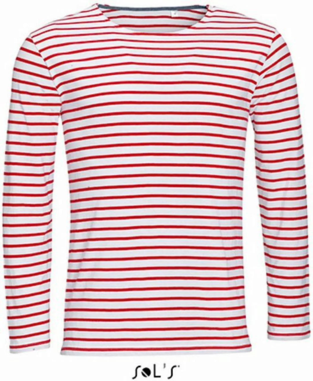 SOLS Langarmshirt Herren Longsleeve Striped T-Shirt Marine gestreift günstig online kaufen