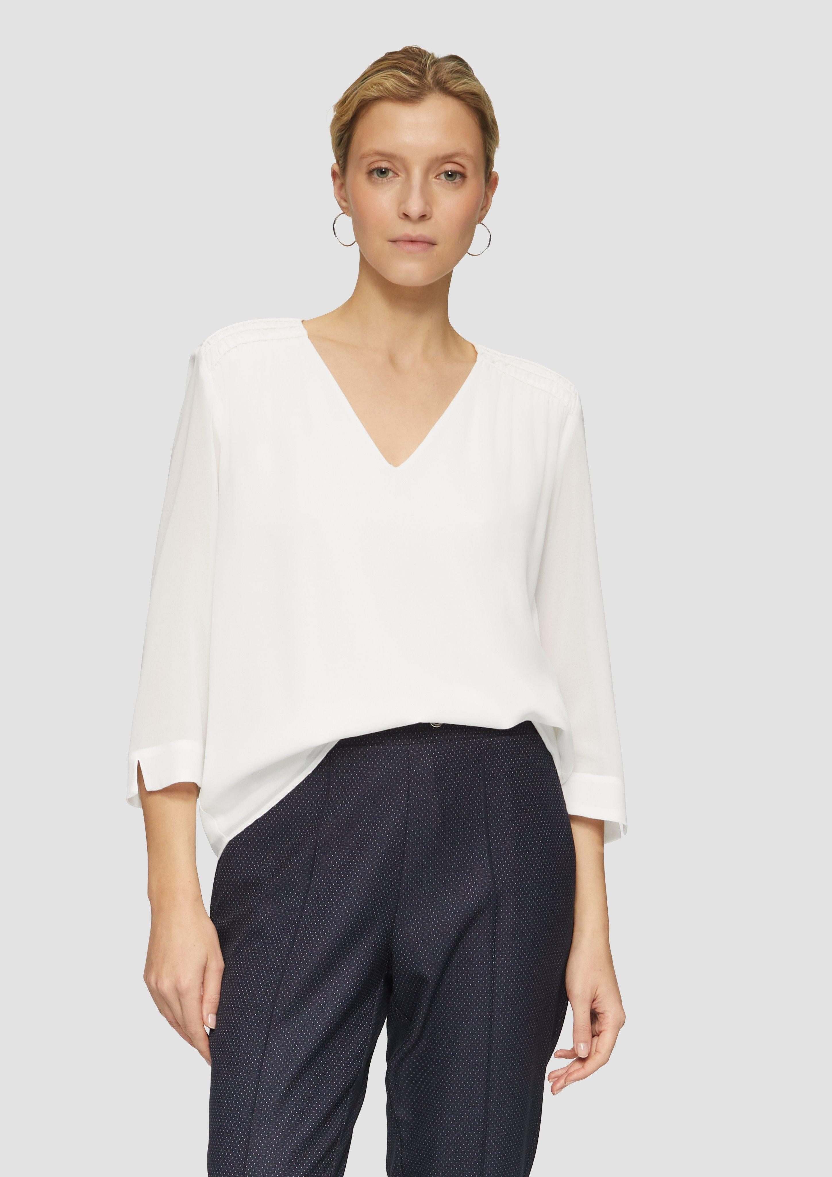s.Oliver BLACK LABEL Langarmbluse Chiffon-Bluse mit günstig online kaufen