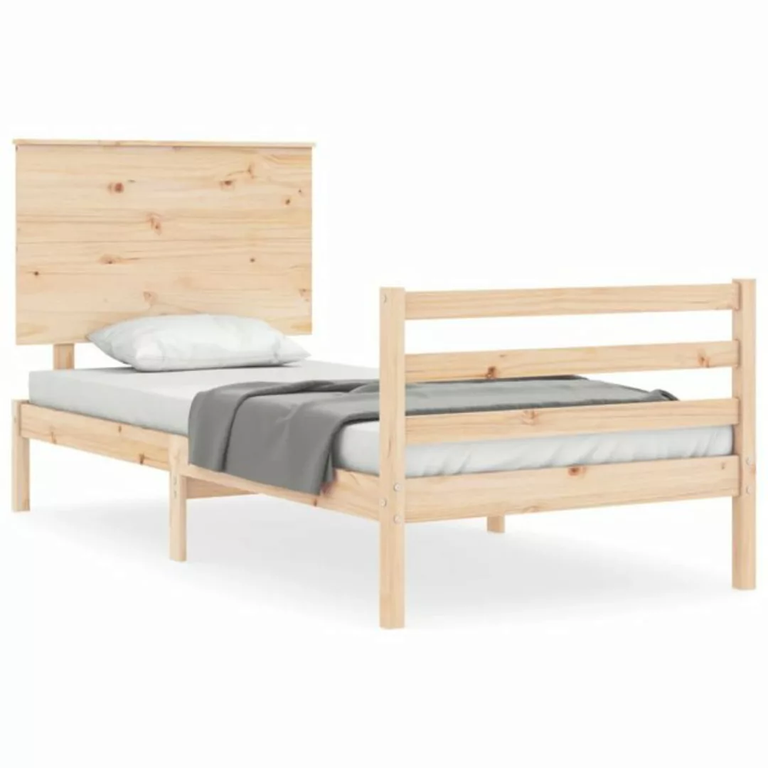 vidaXL Bett Massivholzbett mit Kopfteil günstig online kaufen