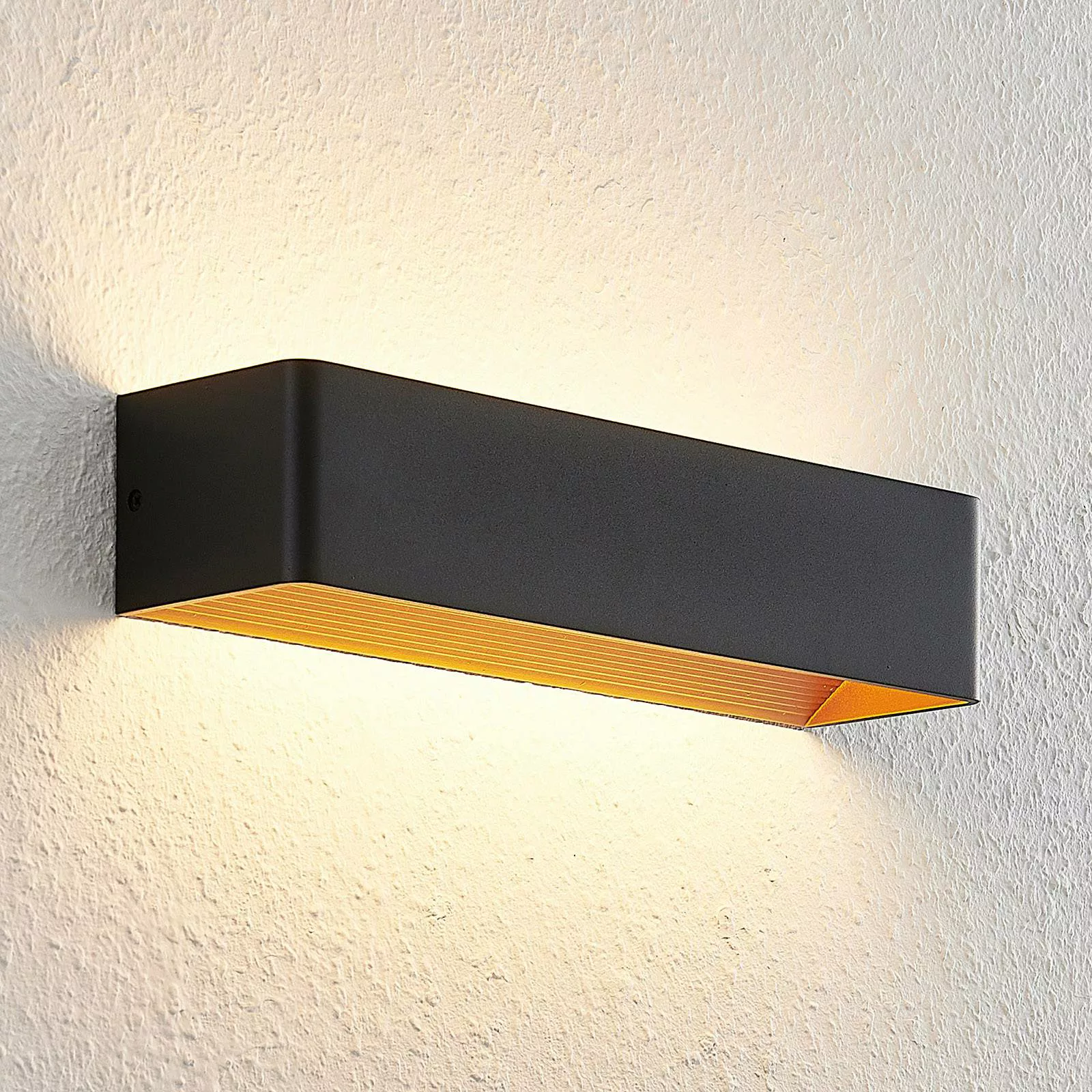 Arcchio Karam LED-Wandleuchte, 36,5 cm, schwarz günstig online kaufen
