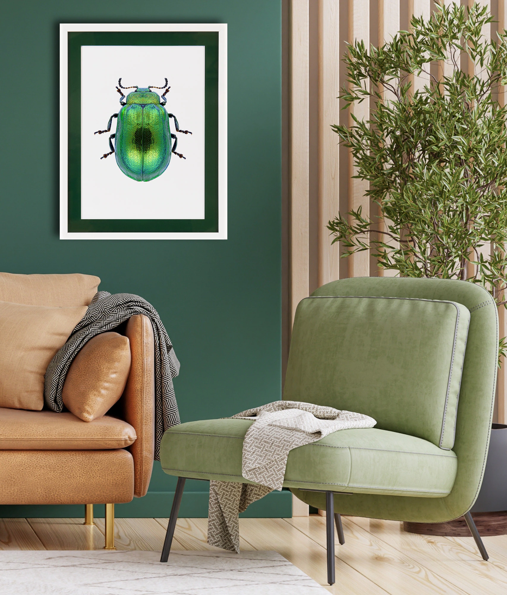queence Bild mit Rahmen "Käfer, glitzer, goldfarben", Insekten, (1 St.), Po günstig online kaufen