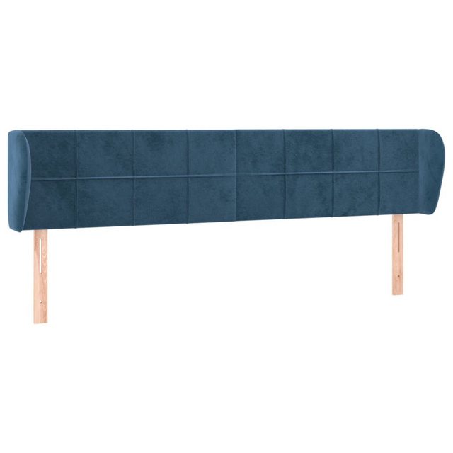 vidaXL Bett, Kopfteil mit Ohren Dunkelblau 163x23x78/88 cm Samt günstig online kaufen