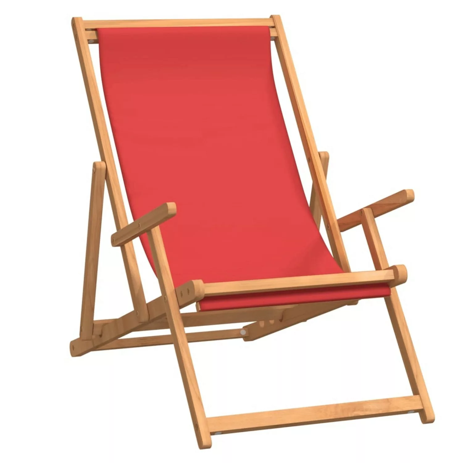 vidaXL Strandstuhl Klappbar Massivholz Teak Rot günstig online kaufen