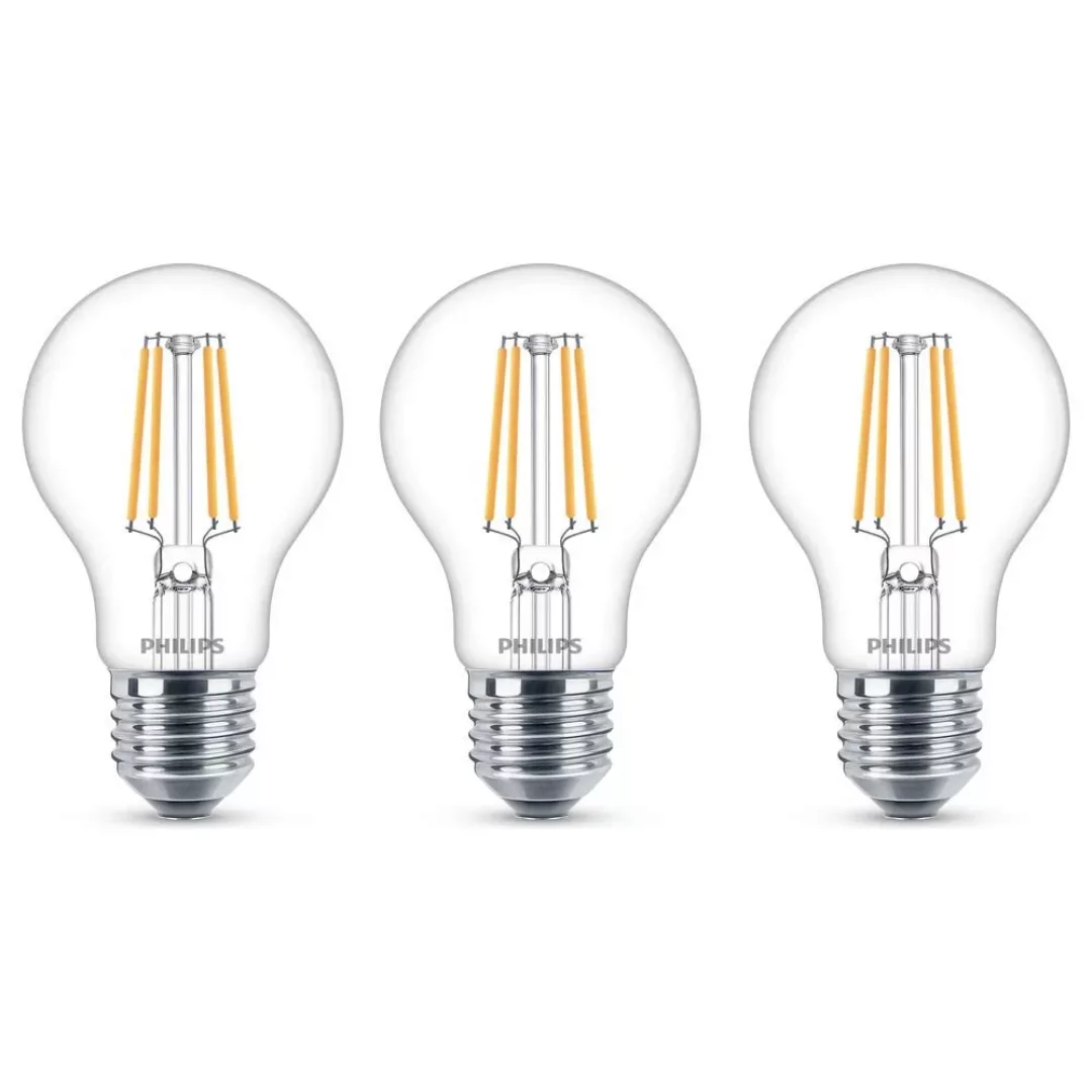 Philips LED-Leuchtmittel E27 Glühlampenform 4,3 W 3er Set 10,4 x 6 cm (H x günstig online kaufen