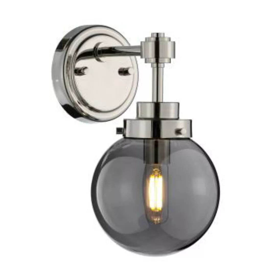 Wandlampe Kugel Schirm Grau Nickel E14 Retro Design günstig online kaufen