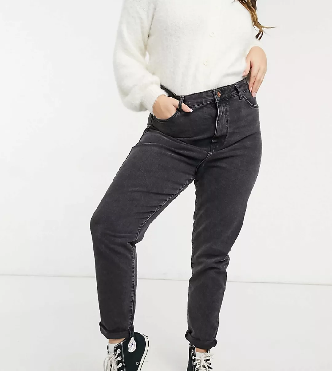 New Look Curve – Mom-Jeans in Schwarz günstig online kaufen