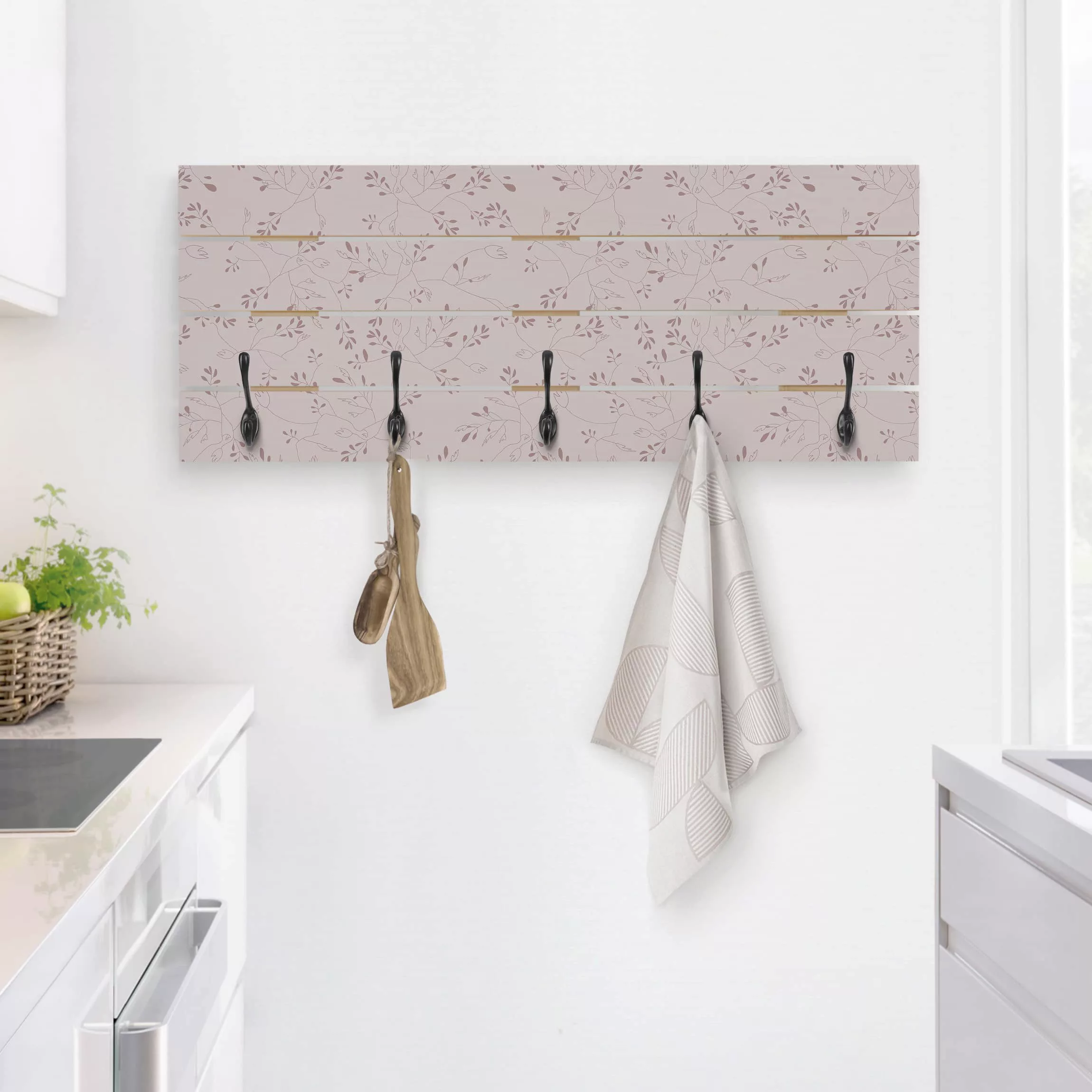 Wandgarderobe Holzpalette Muster & Textur Gräser Alt Rosa günstig online kaufen