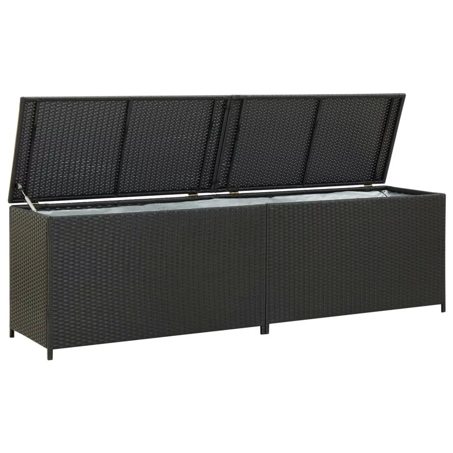 furnicato Gartenbox Poly Rattan 200x50x60 cm Schwarz günstig online kaufen