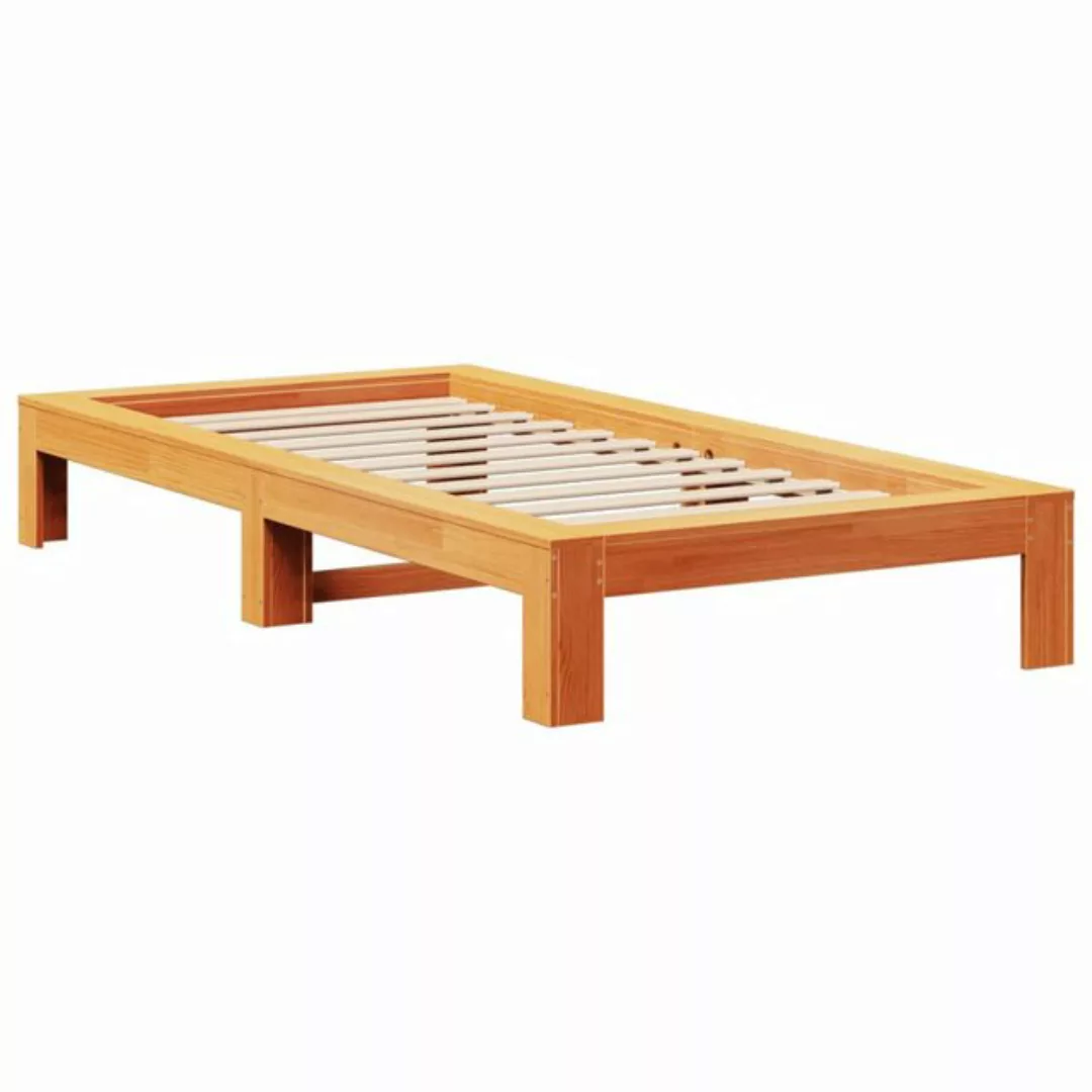 vidaXL Bett, Massivholzbett ohne Matratze Wachsbraun 75x190 cm Kiefernholz günstig online kaufen