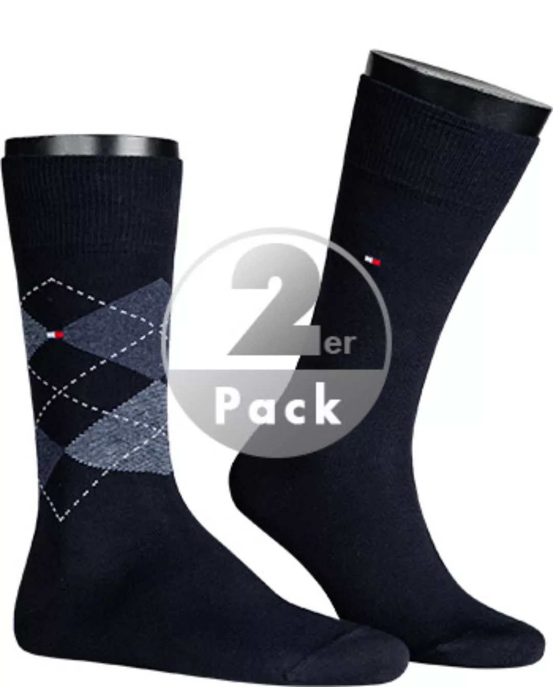 Tommy Hilfiger Check Classic Socken 2 Paare EU 47-49 Dark Navy günstig online kaufen