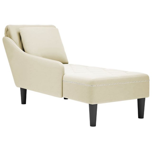 vidaXL Chaiselongue Chaiselongue mit Kissen und Rechter Armlehne Creme Samt günstig online kaufen