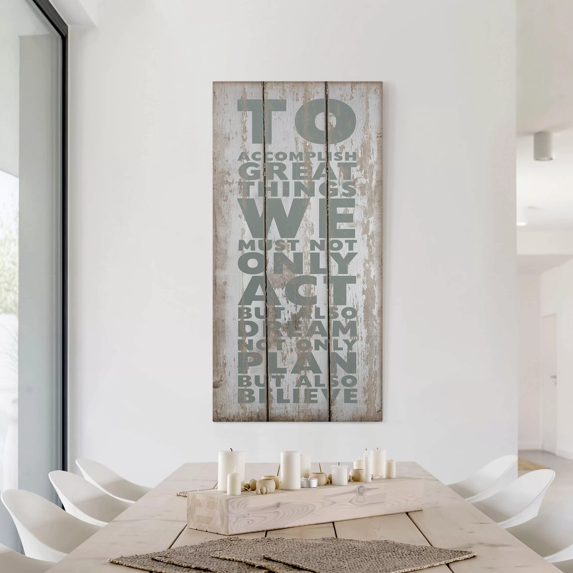 Leinwandbild Spruch - Hochformat Great Things günstig online kaufen