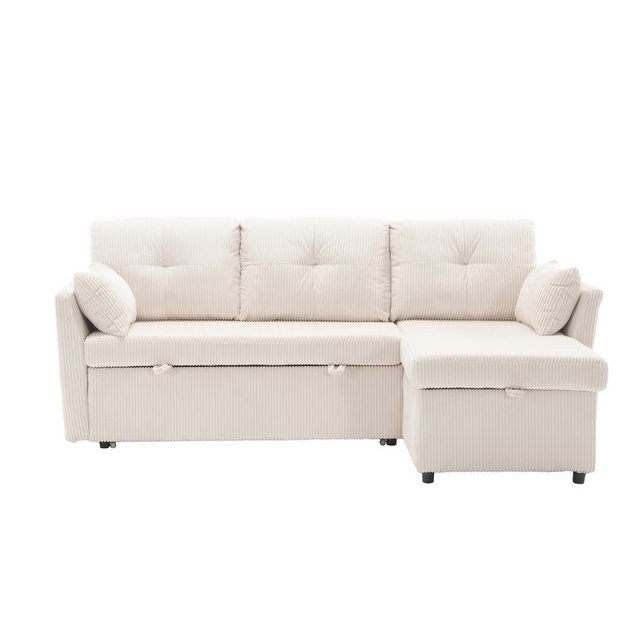 HAUSS SPLOE Sofa Schlafsofa Ecksofa mit Ausziehbett, Stauraum, Seitentasche günstig online kaufen