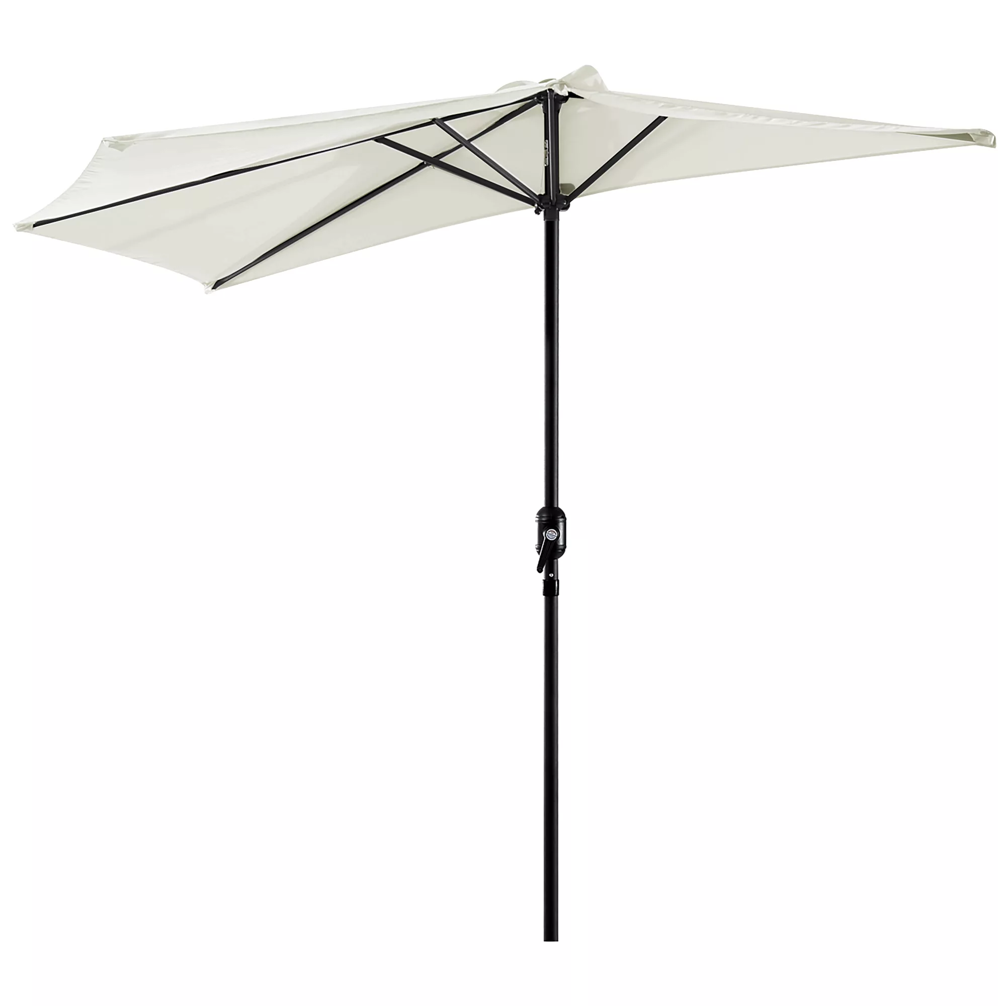 Outsunny Halber Sonnenschirm Ø 2,7 m Balkonsonnenschirm 5 Metallstreben Pol günstig online kaufen