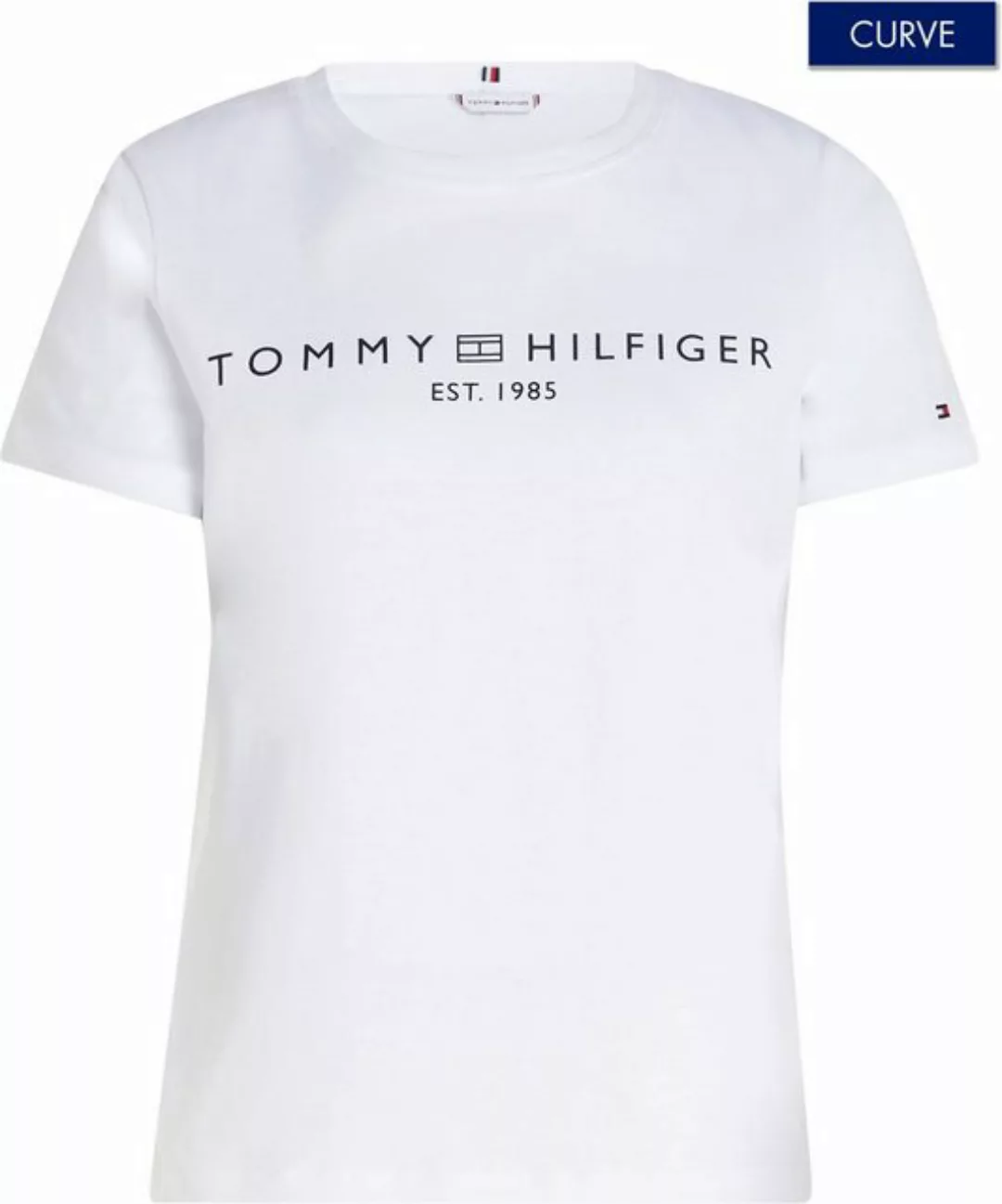 Tommy Hilfiger Curve Rundhalsshirt CRV REG CORP LOGO C-NK SS mit Logosticke günstig online kaufen