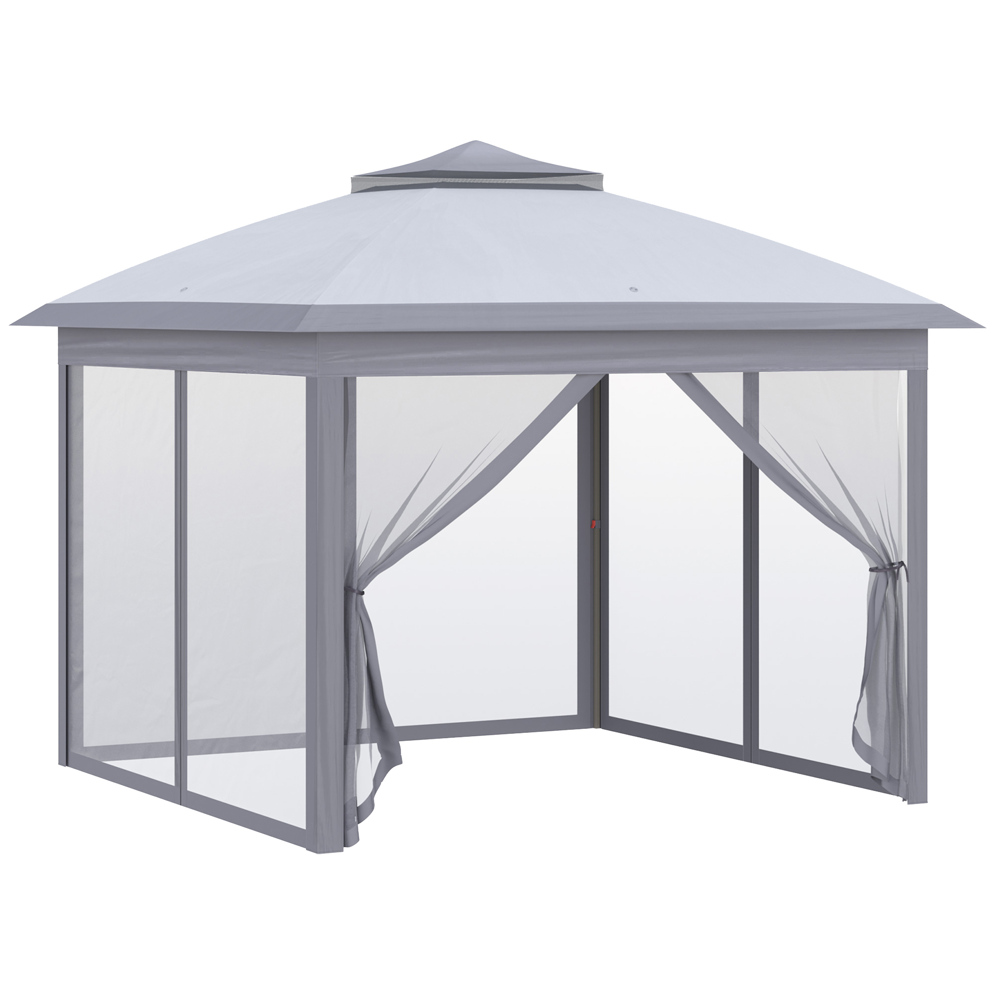 Outsunny Tonnelle 3 x 3 m Garten-Pavillon Pop-up Faltzelt Doppeltes Dach 4 günstig online kaufen