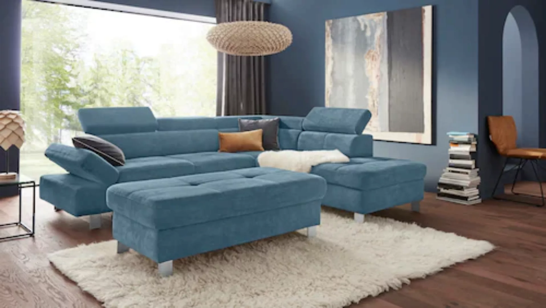 exxpo - sofa fashion Ecksofa "Fiji, L-Form", mit Kopf- bzw. Rückenverstellu günstig online kaufen