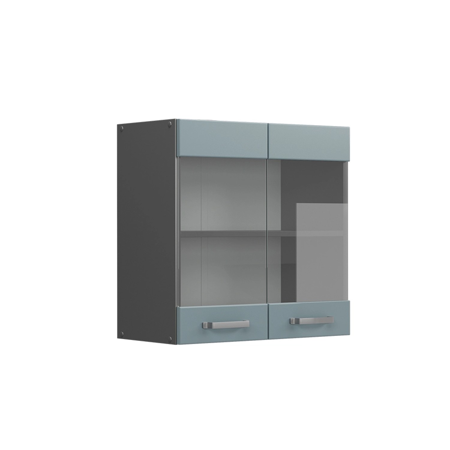 Vicco Glashängeschrank R-Line, Blau-Grau/Anthrazit, 60 cm günstig online kaufen