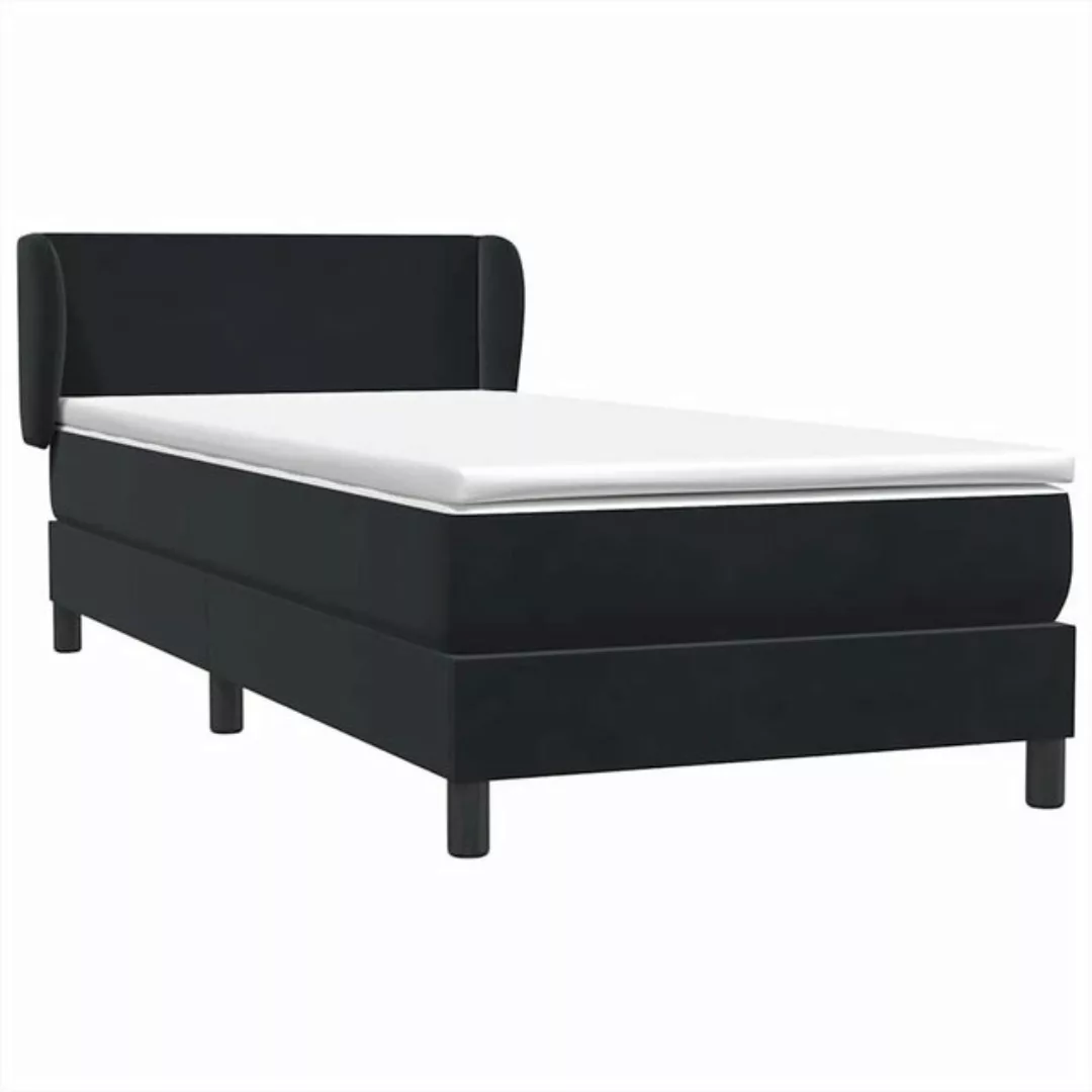 vidaXL Bett Boxspringbett mit Matratze Schwarz 90x220 cm Samt günstig online kaufen